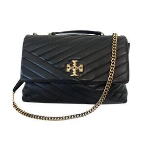 Tory Burch Kira Chevron Leather Quilted Convertible Shoulder Crossbody Flap Bag